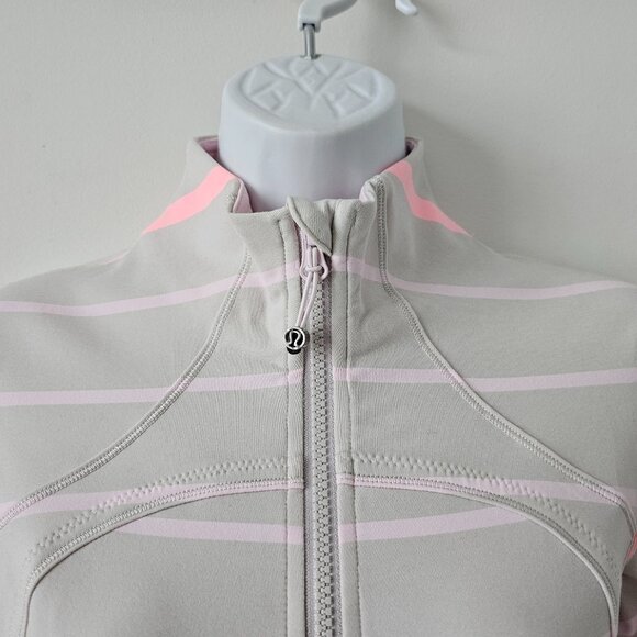NWT LULULEMON PSHD/BRLY Pink Multi Stripe Cottony Soft Forme Jacket 4 - Picture 3 of 8